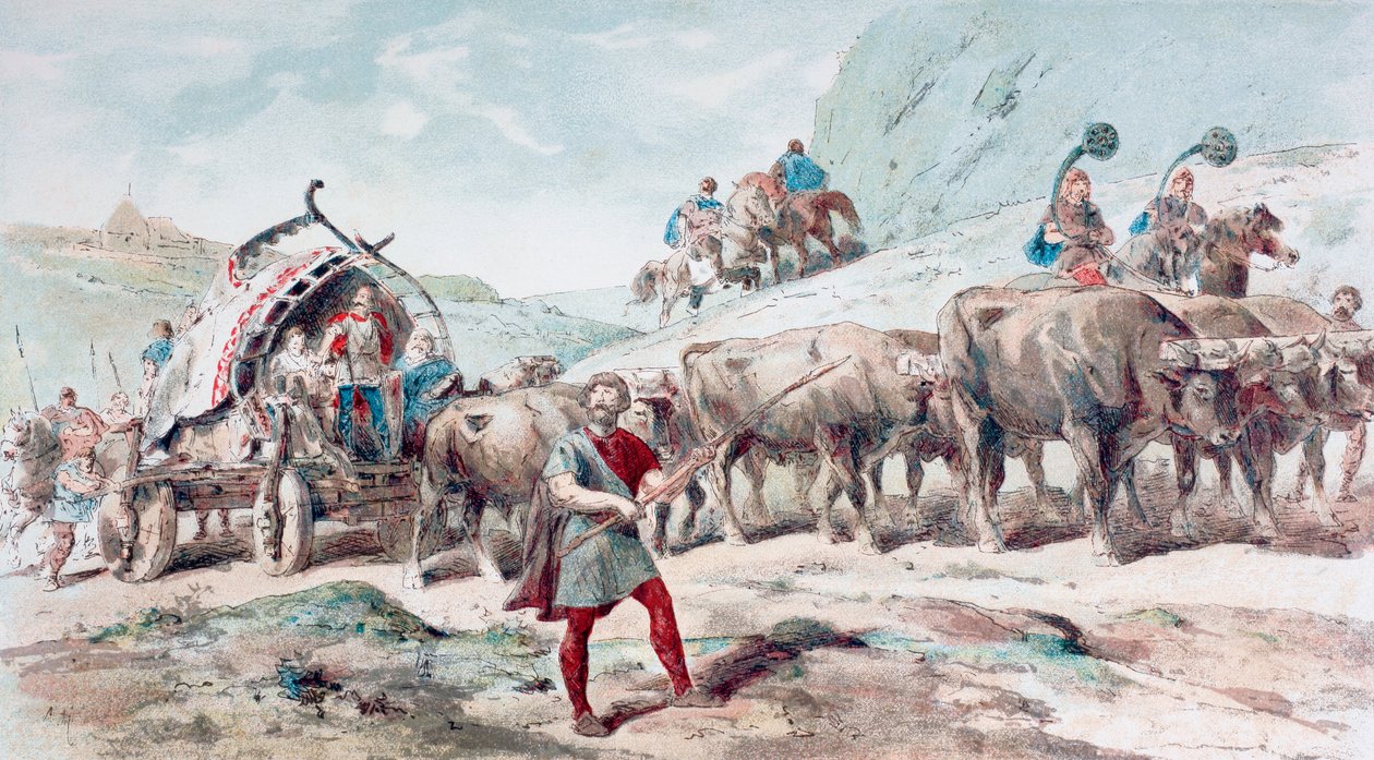 Nervisk vogn trukket av okser av Armand Jean Heins