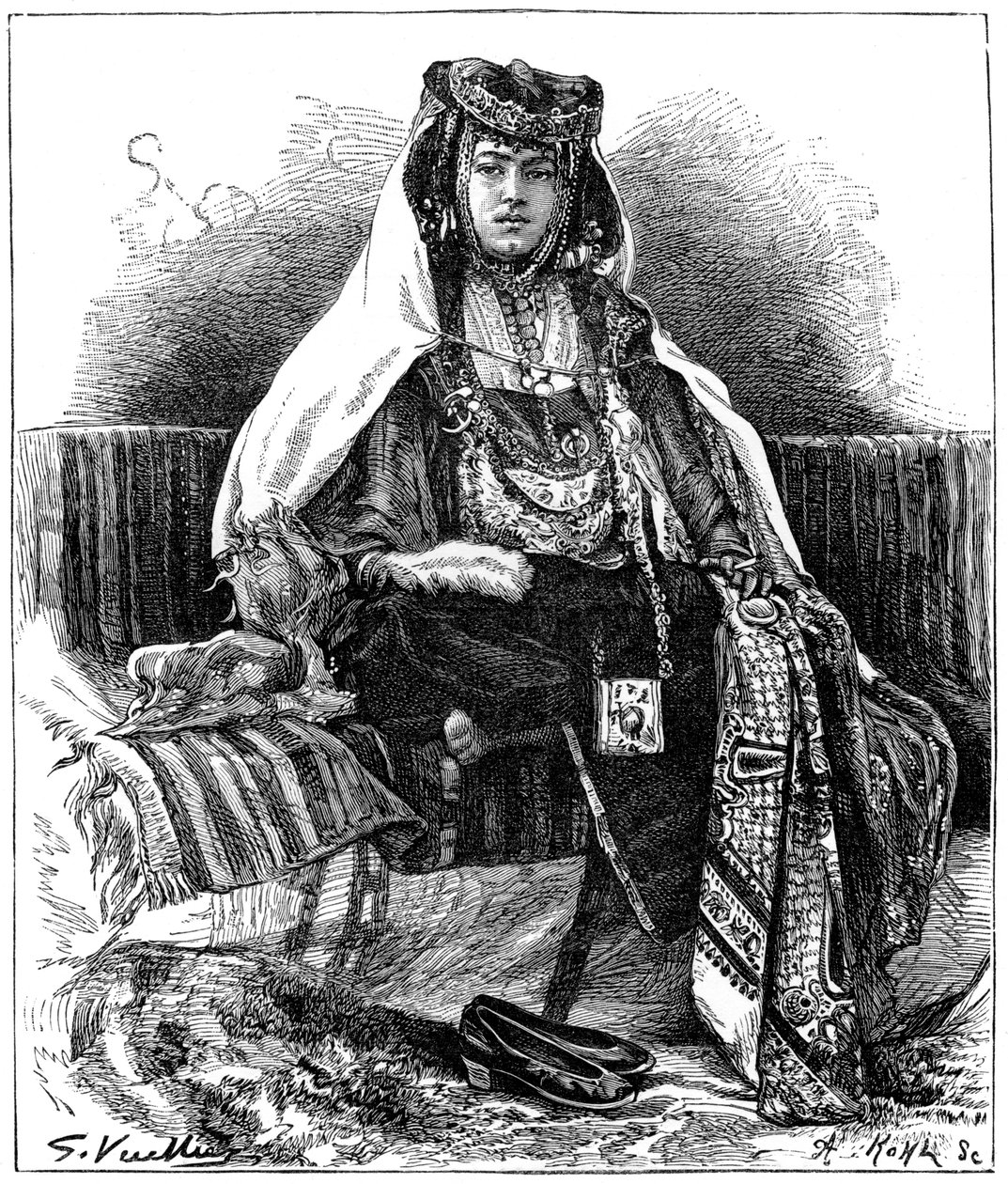 Ouled Nageldanser, Algerie, c1890 av Armand Kohl