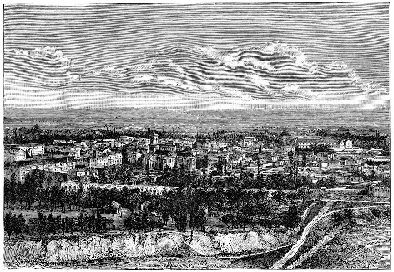 Utsikt over Blida, Algerie, c1890 av Armand Kohl