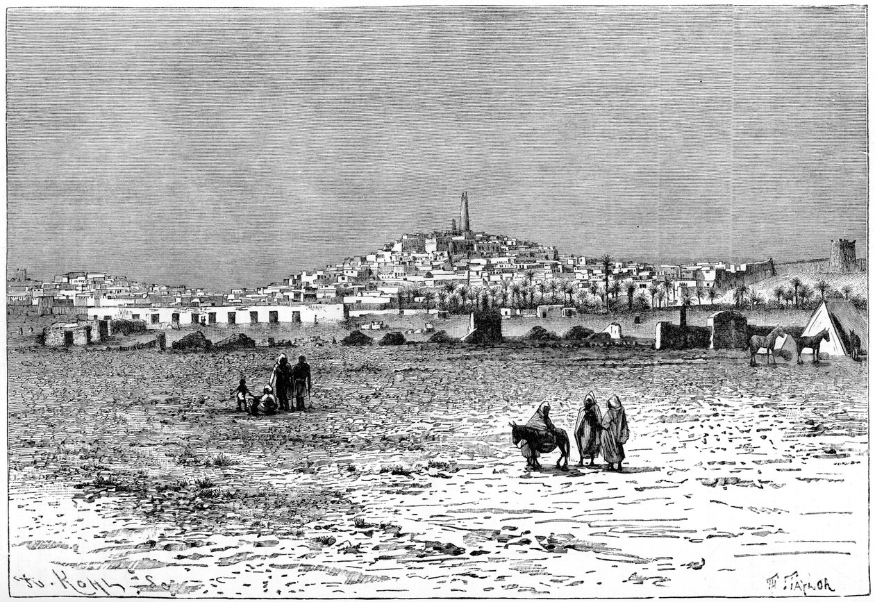 Utsikt over Ghardaia, Algerie, c1890 av Armand Kohl