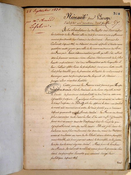 Memorandum om nødvendigheten av at Europa vedtar en ny offentlig lov av Armand Lefebvre