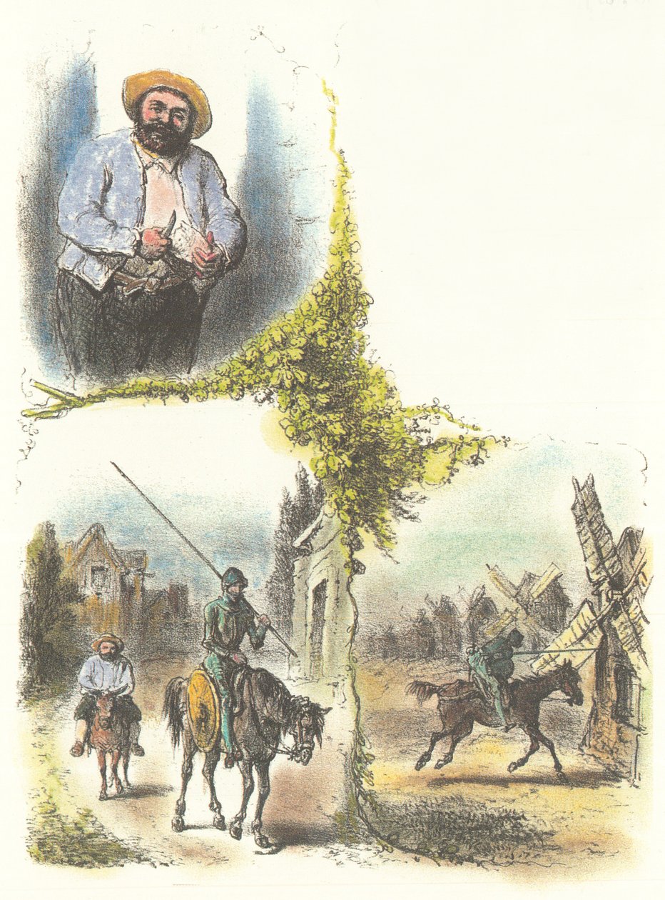 Illustrasjon av Armand-Louis-Henri Telory for barnas tilpasning av Don Quichot av Armand Louis Henri Telory