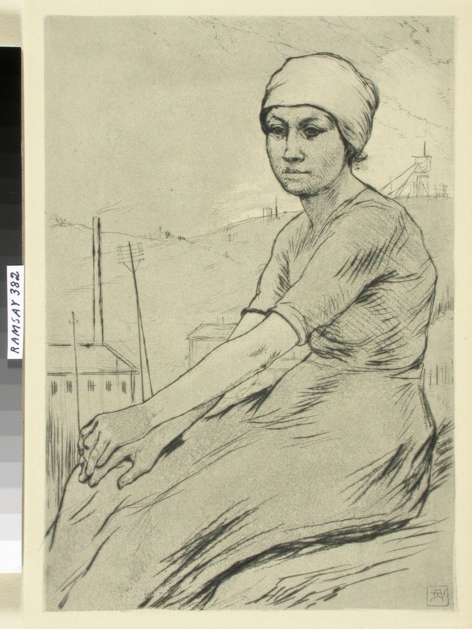 Ung arbeidende kvinne av Armand Rassenfosse