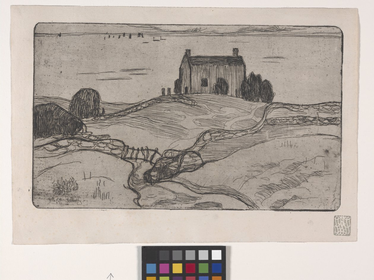 La Maison Du Pendu (The House Of The Hanged Man) (radering) av Armand Séguin