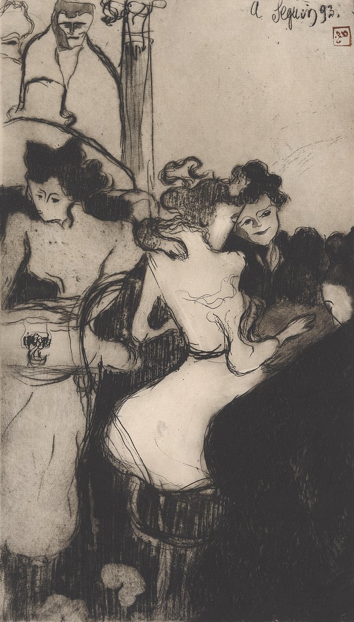 Le Bar (The Bar) 1893 (myk bakken etsning, akvatint og rulett) av Armand Séguin