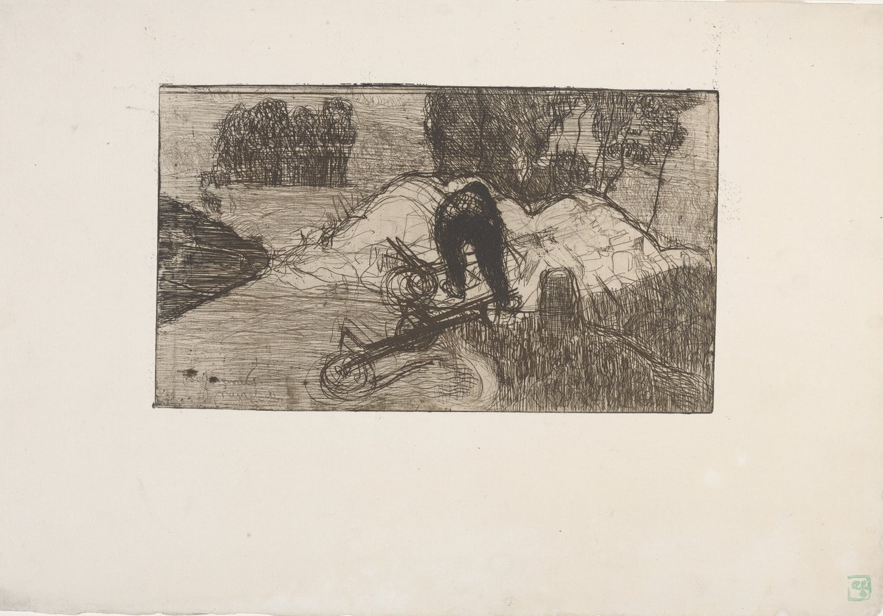 Le Debardeur (The Stevadore) 1893 (radering) av Armand Séguin