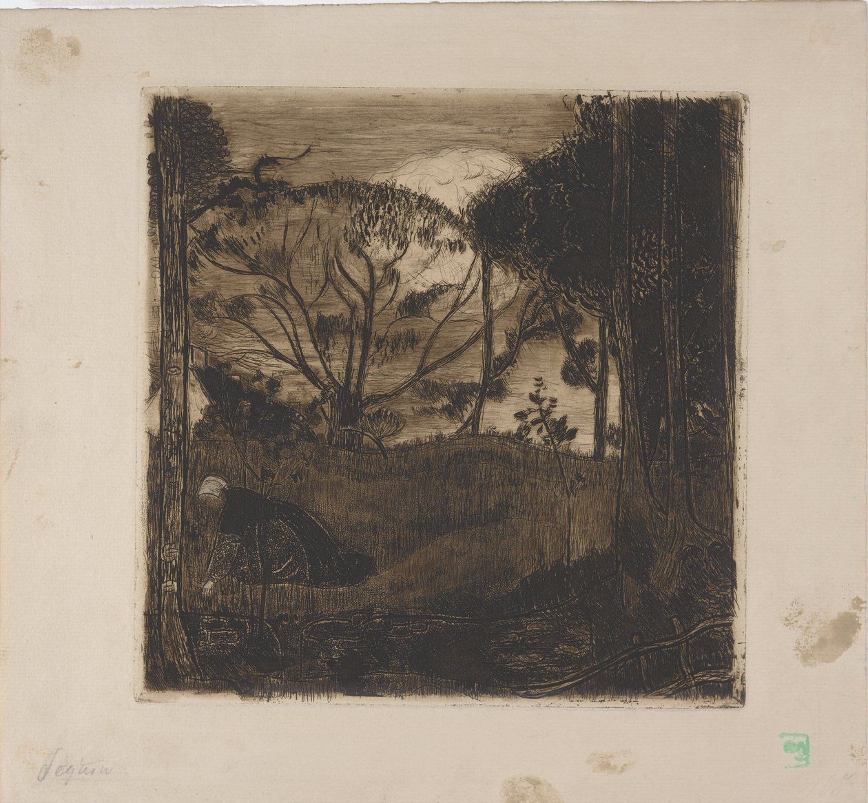Le Soir (Kveld) eller La Glaneuse (Gleaner) 1893 (etsing, akvatint, vask og rulett) av Armand Séguin