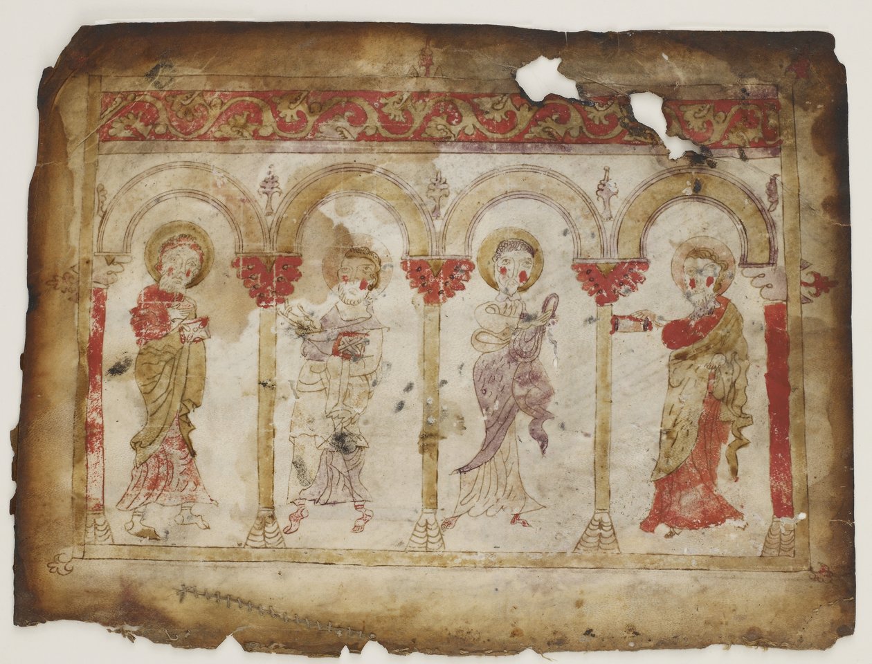 Portrett av evangelistene fra et evangelium (ugjennomsiktig akvarell, blekk og gull på pergament) av Armenian School