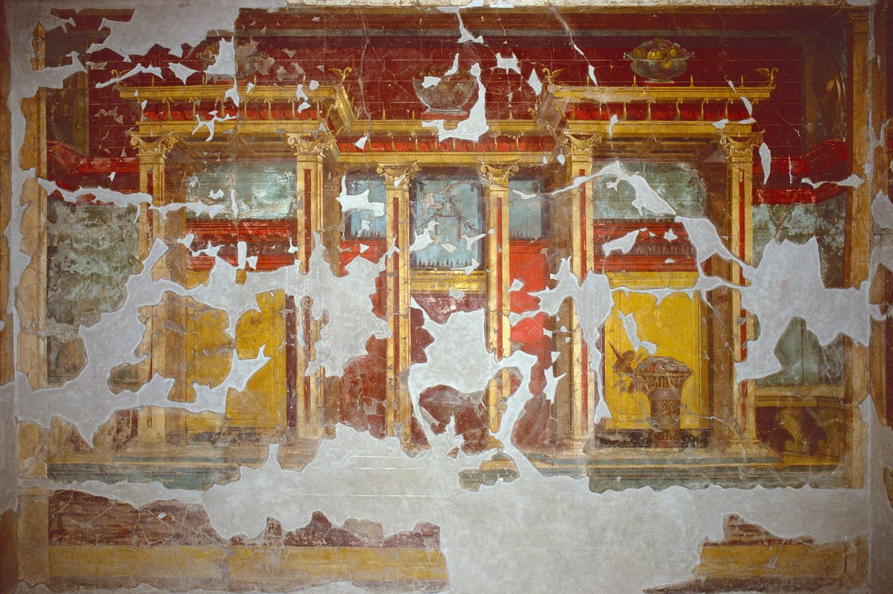 Hall of the Villa Poppaea, Torre Annunziata (fresco) av Arnaldo Vescovo