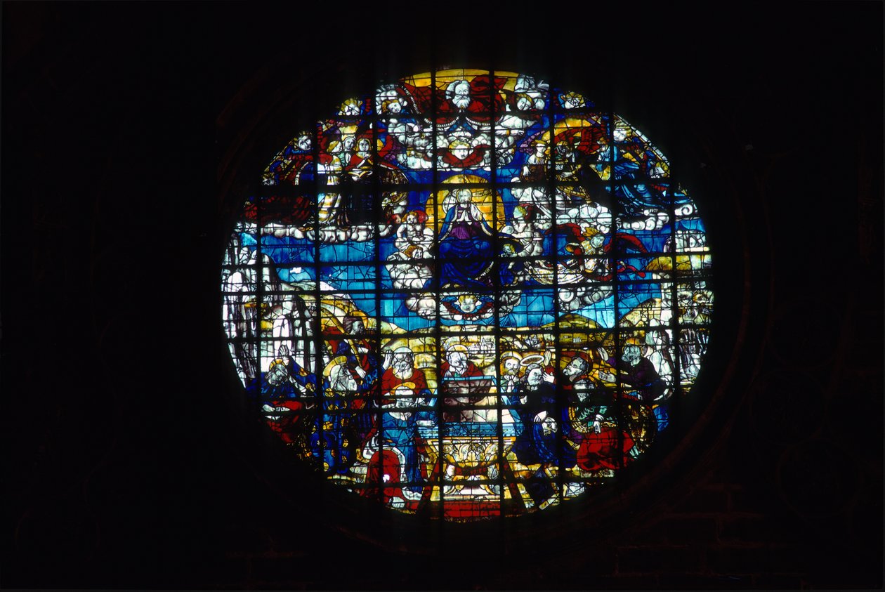 The Assumption of the Virgin (farget glass) av Arnao de Flandres