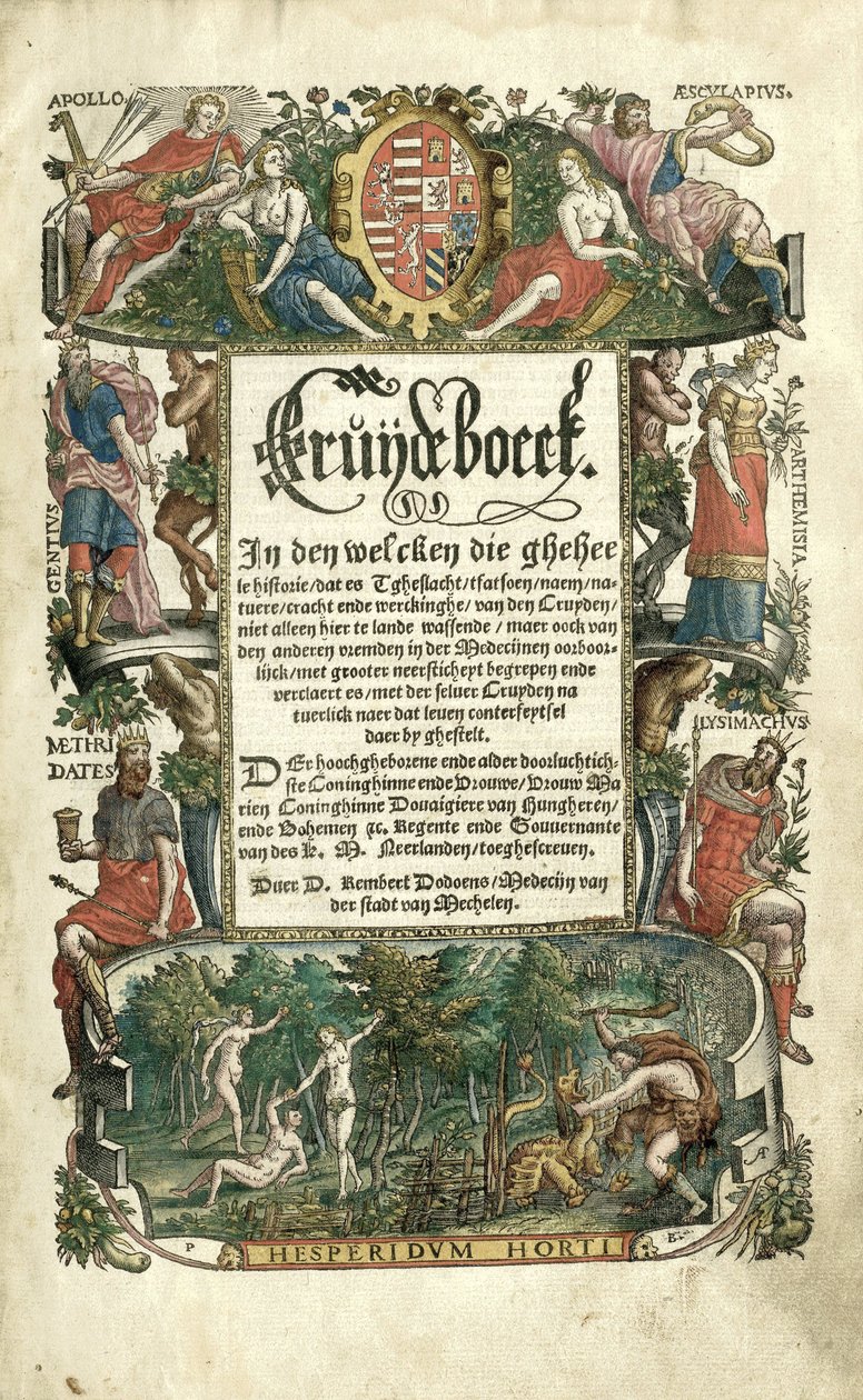 Dodoens Cruijdeboeck med forestillinger av planter av Arnaud Nicolaï