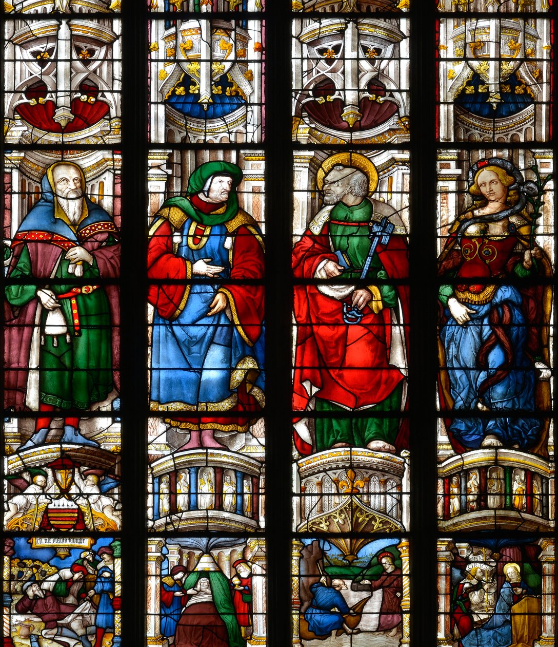 Noe, Ezechiel, Saint Peter, Sibyll of the Erythree - Glassmalerier i kapellet til Marias hellige hjerte, av Arnaud de Moles (1470-1520) fullført i 1513 - Cathedrale Sainte Marie d