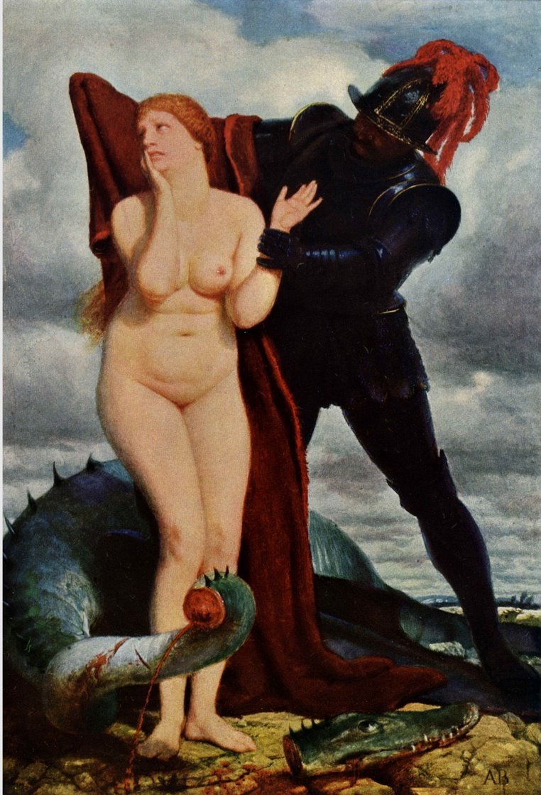Angelica, voktet av en drage av Arnold Böcklin