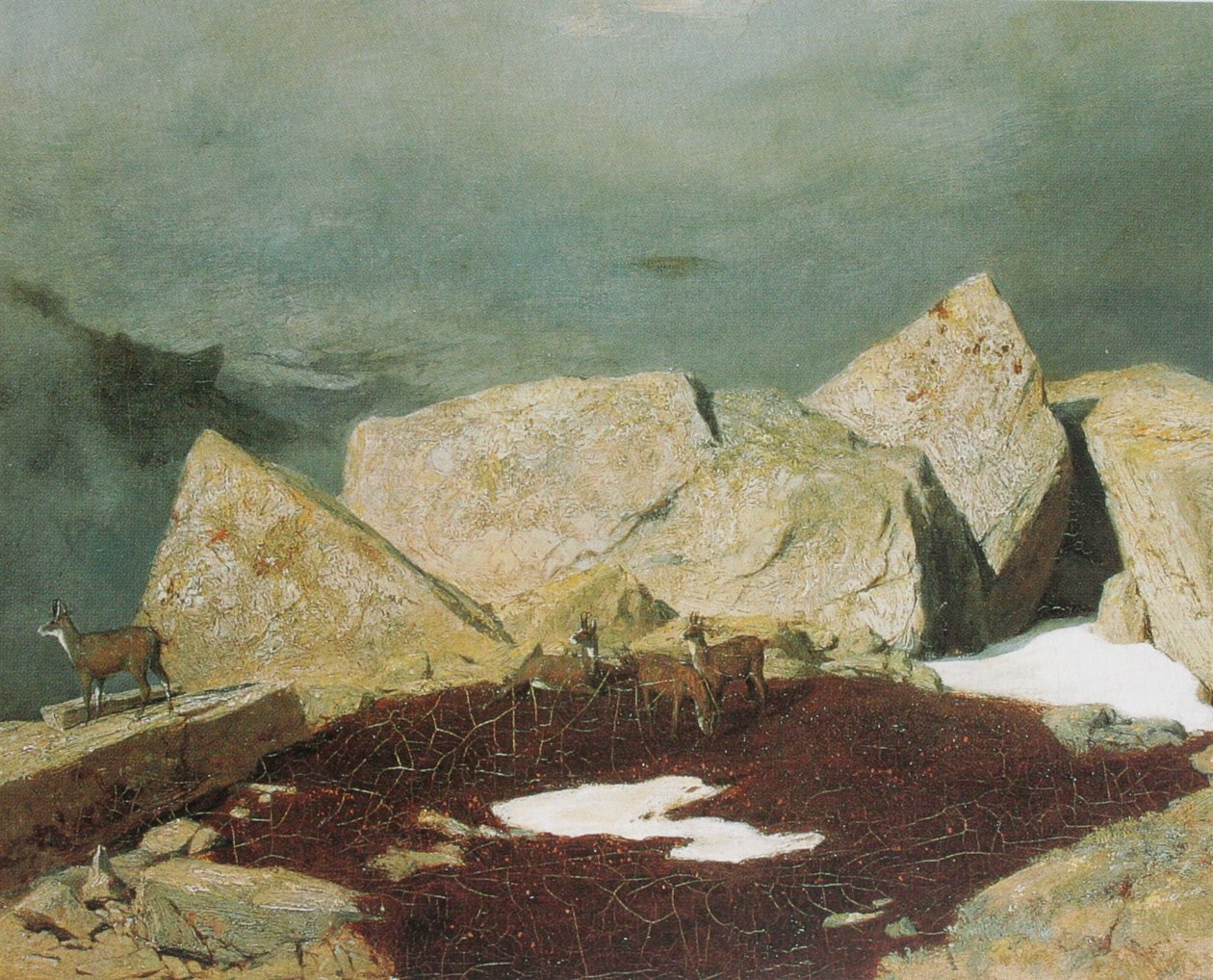Høye fjell med pusseskinn av Arnold Böcklin