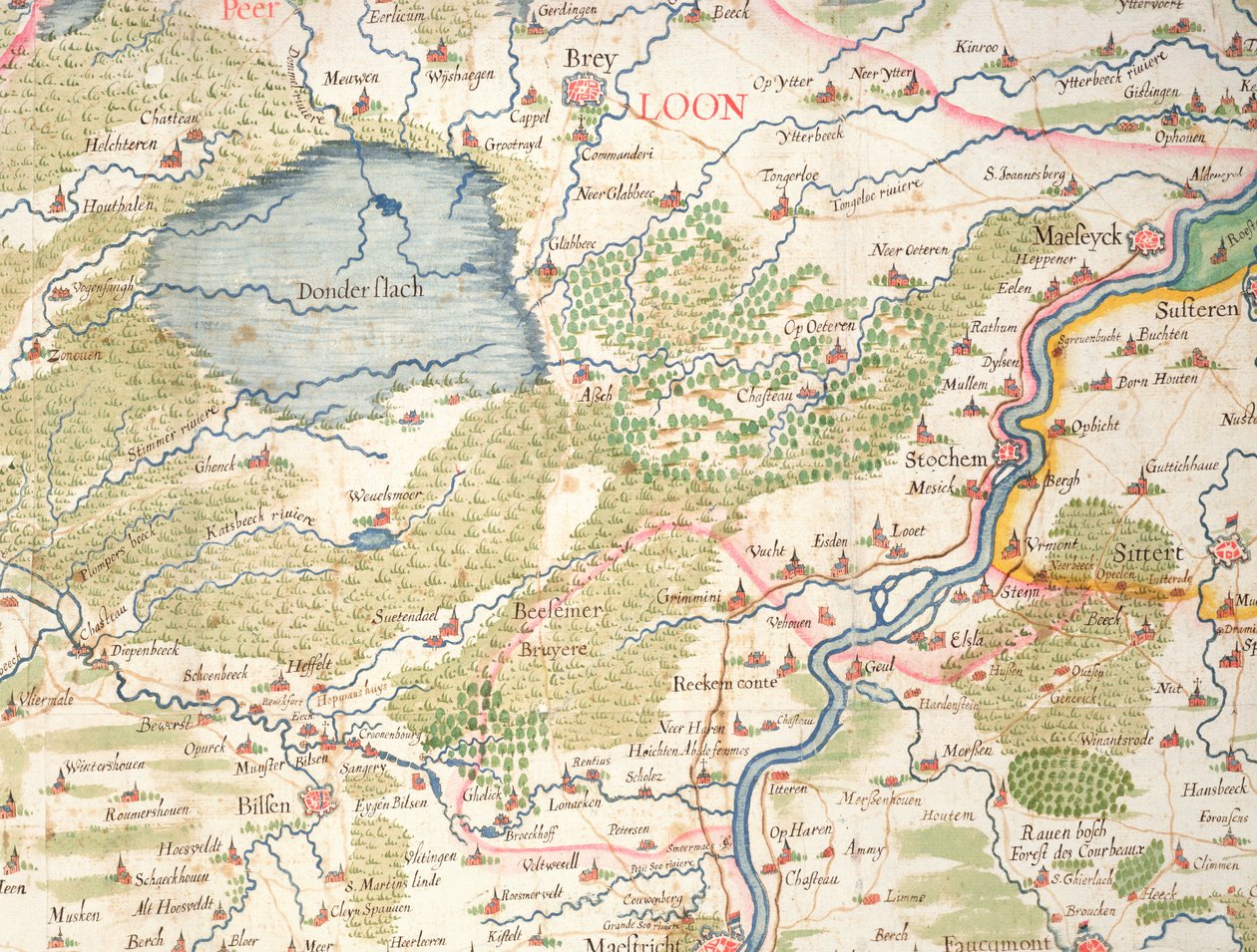 Kart over Flandern på tidspunktet for trettiårskrigen (1618-48), fra 