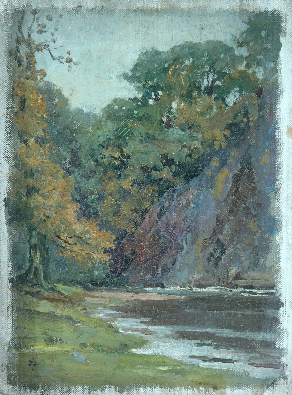 Bolton Abbey (olje på ustrukket lerret) av Arnold Priestman