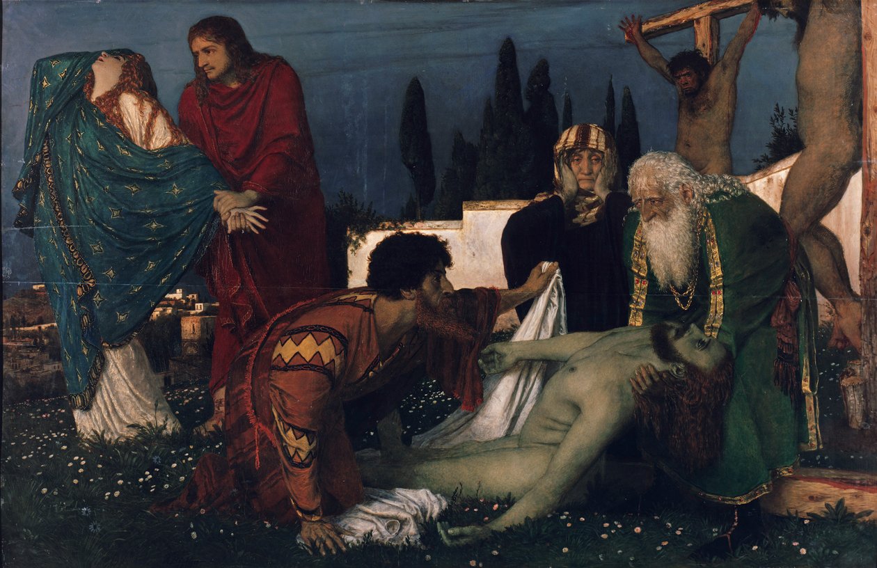 Sørgescene under korset av Arnold Böcklin