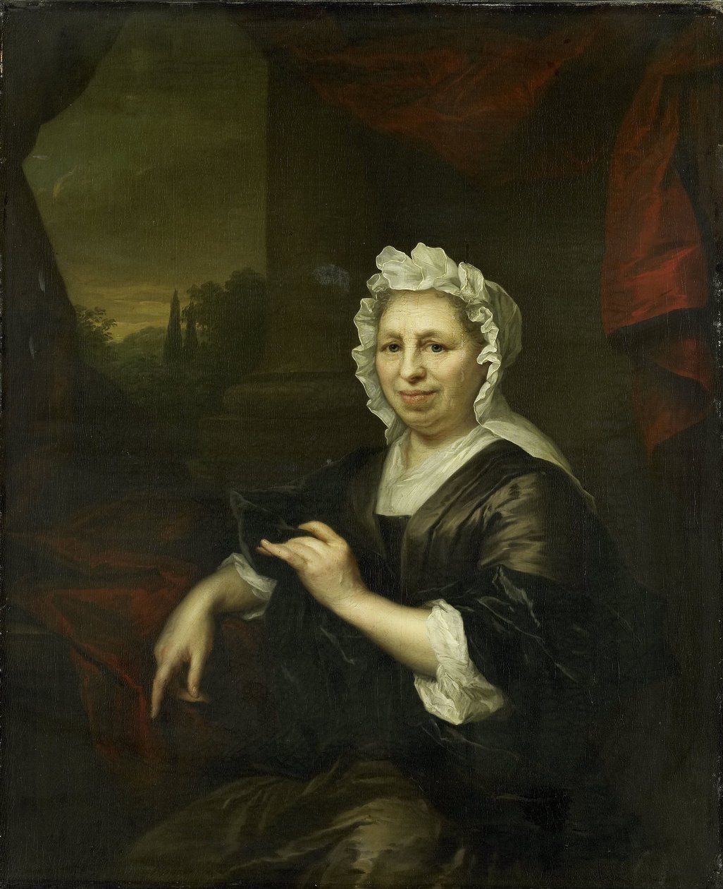 Brechje Hooft (1640-1721). Enke etter Harmen van de Poll av Arnold Boonen (attributed to)