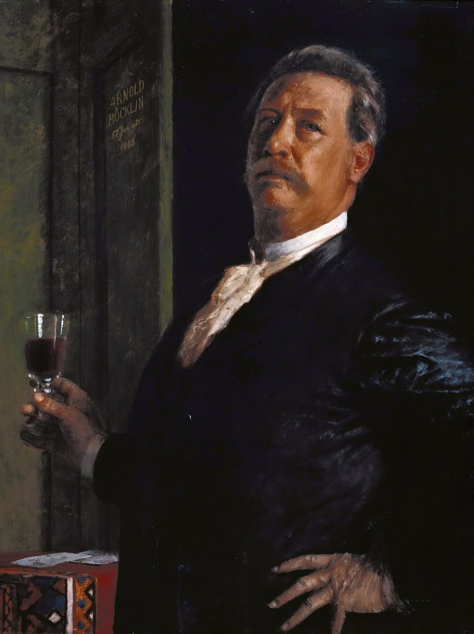Selvportrett med vinglasset, 1885. av Arnold Böcklin