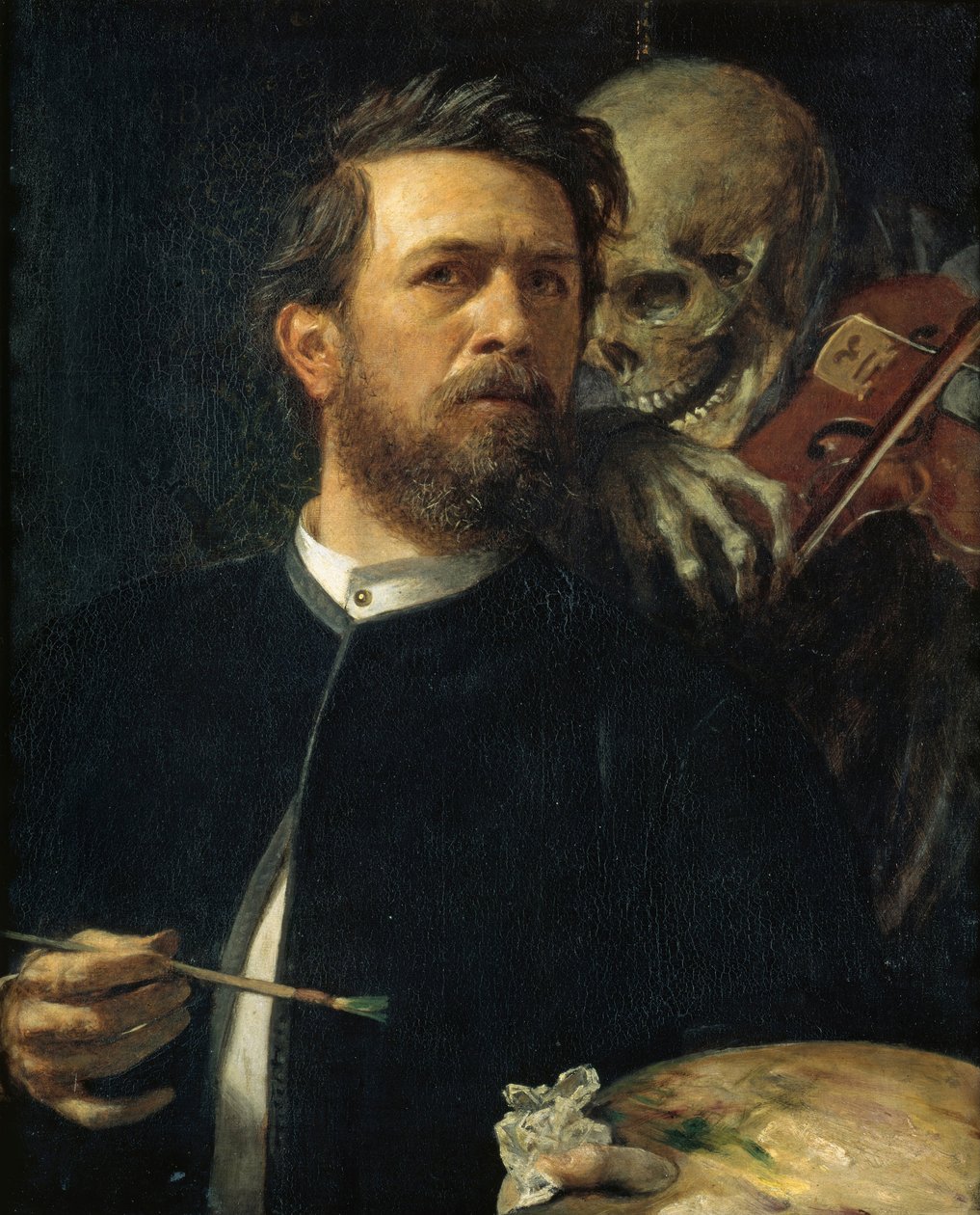 Selvportrett med Death Playing the Fiddle, 1872 av Arnold Böcklin