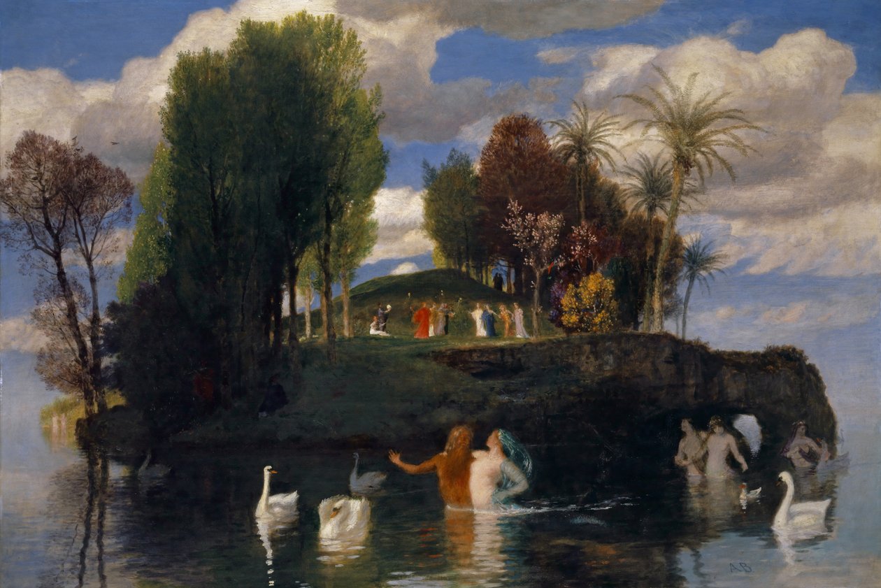 The Island of the Living, 1888 (olje på mahognitre) av Arnold Böcklin