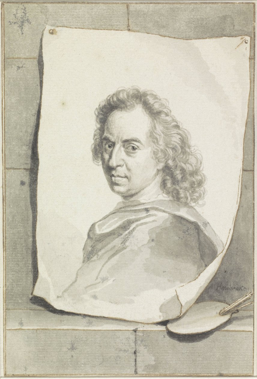 Portrett av David van der Plaes av Arnold Houbraken