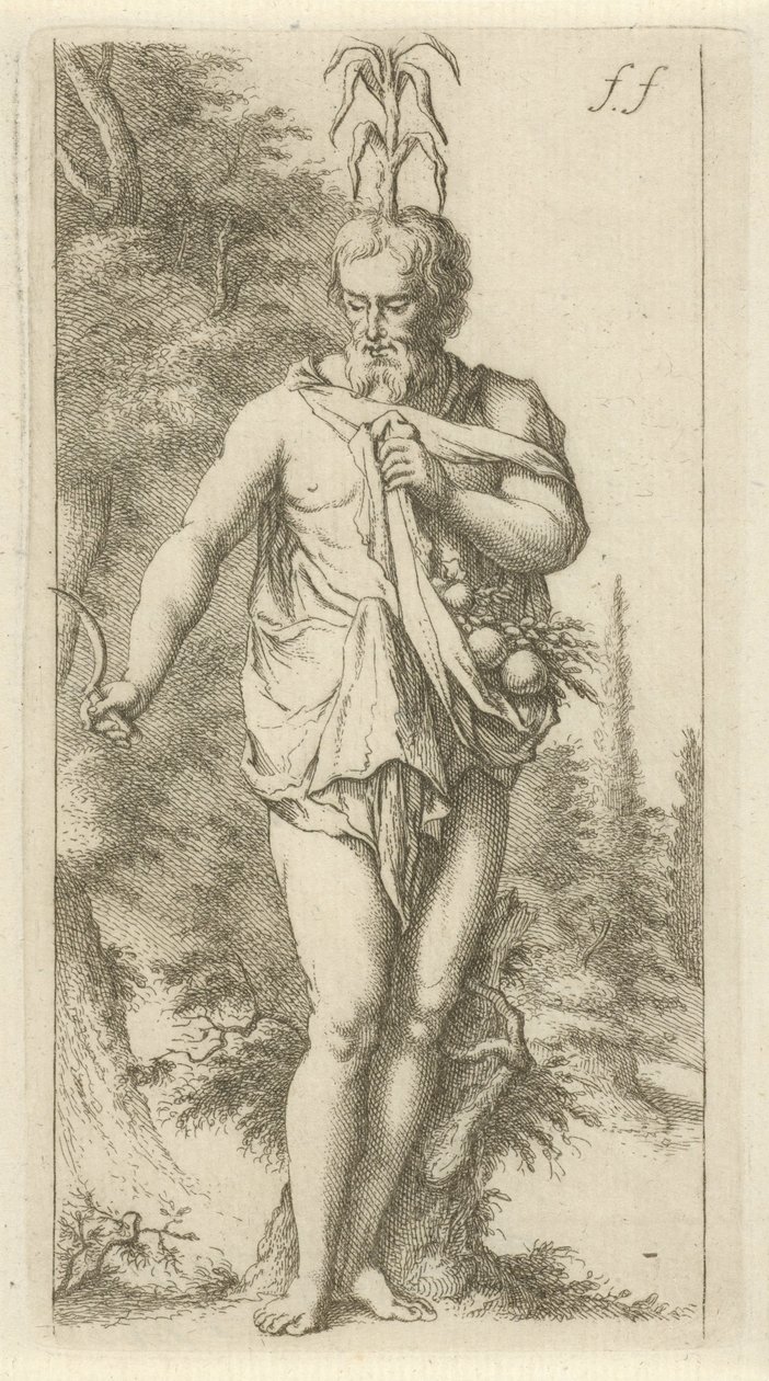 Priapus Scene med syndestatuer åpnet til tjeneste for malere, statueholdere osv. (serietittel) av Arnold Houbraken
