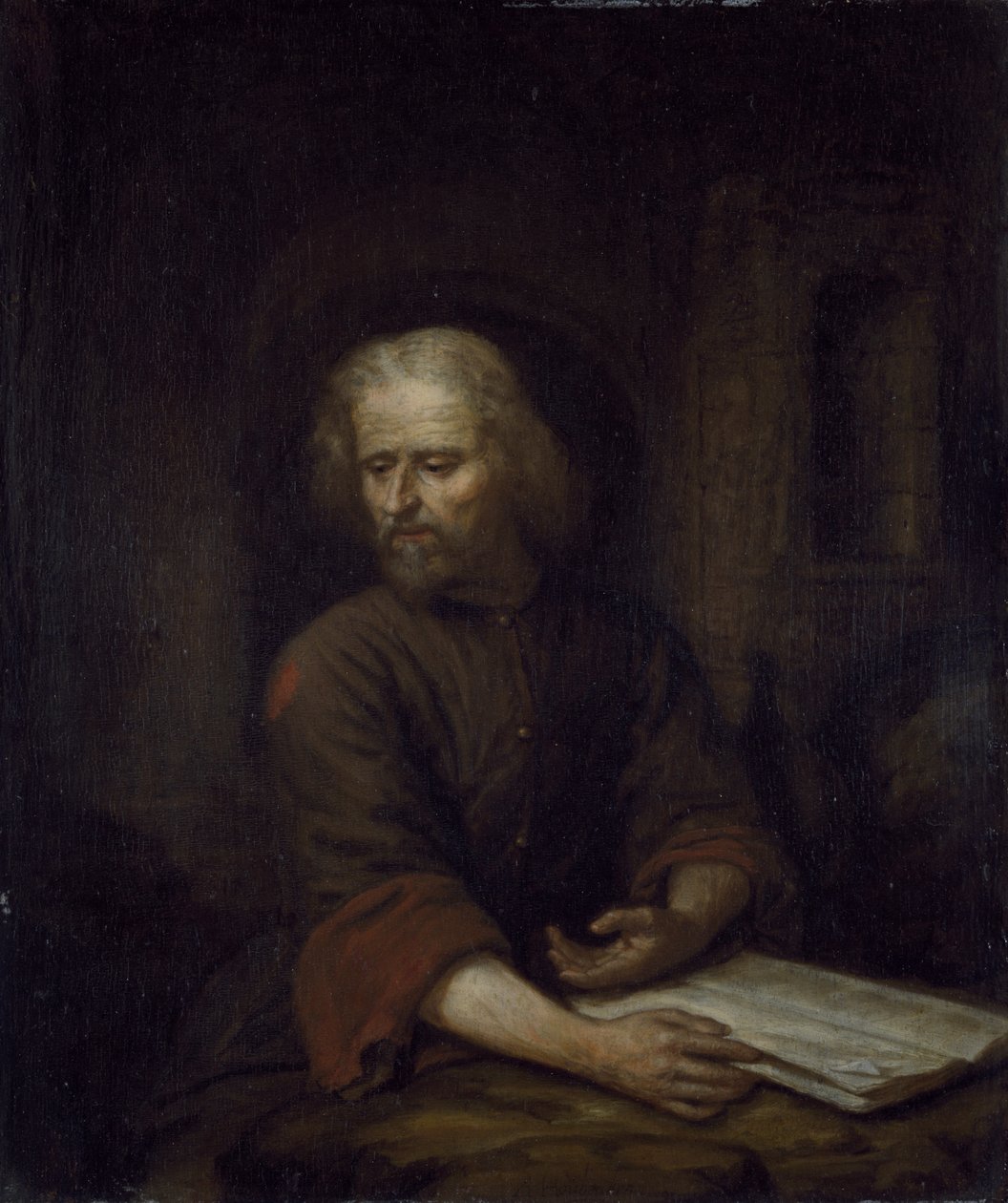 St. Jerome (olje på panel) av Arnold Houbraken