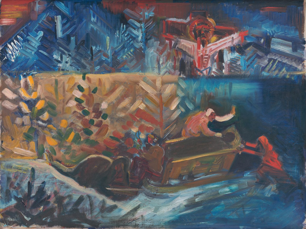 Bærer de syke, ca. 1940 (olje på lerret) av Arnold Peter Weisz Kubincan