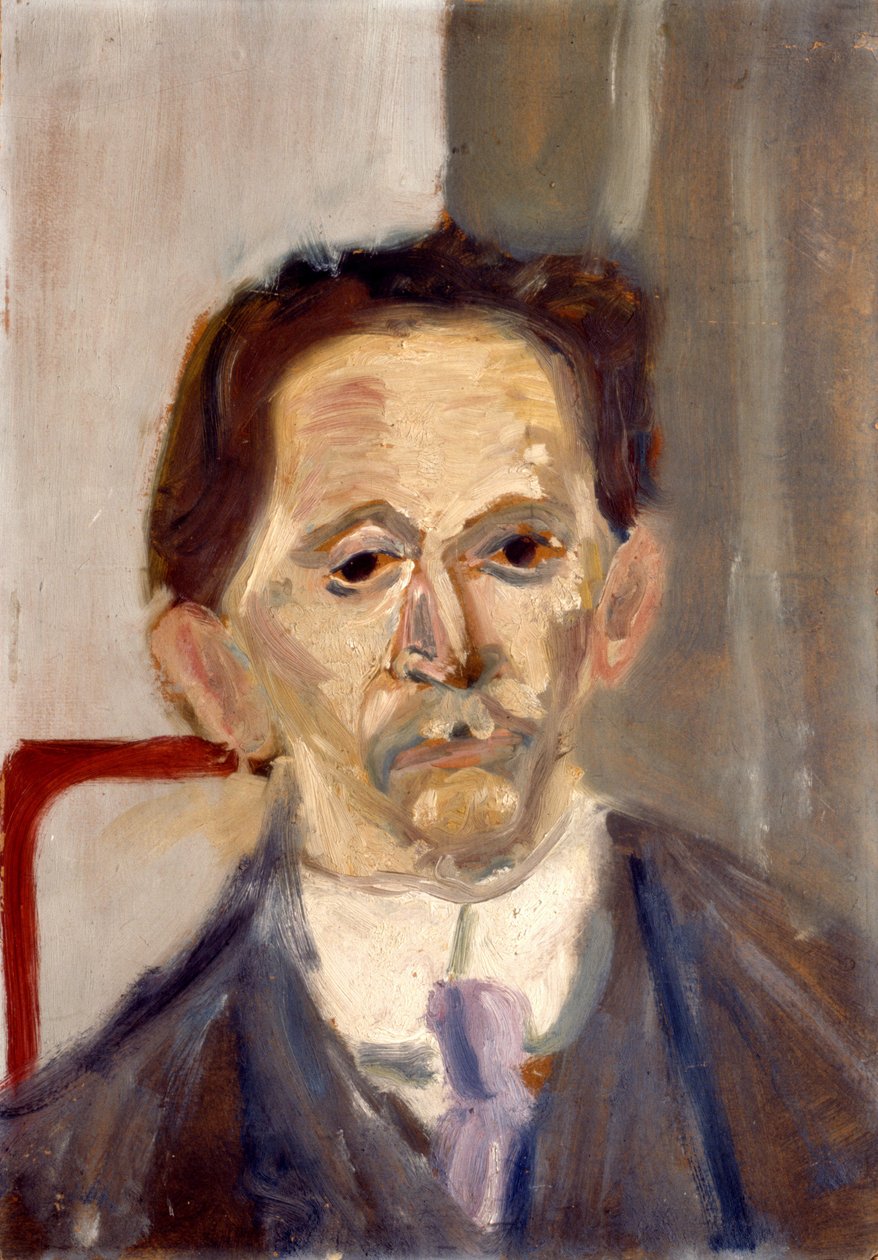ZEMLINSKY, Alexander von - portrett av Arnold Schoenberg, olje på papp østerriksk komponist og dirigent av Arnold Schoenberg