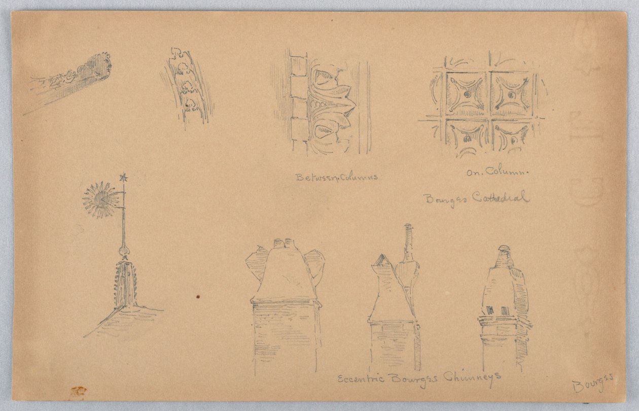 Arkitektoniske detaljer på Bourges av Arnold William Brunner