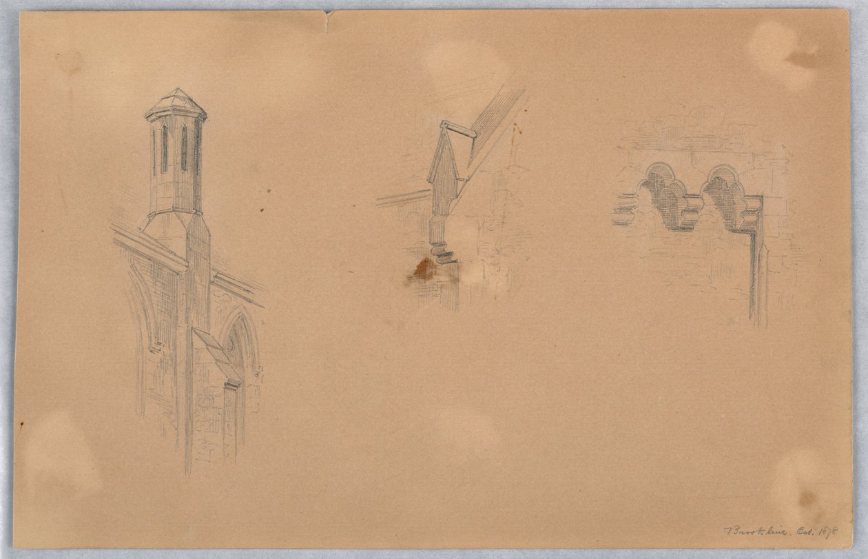 Arkitektoniske detaljer fra kirken i Brookline av Arnold William Brunner