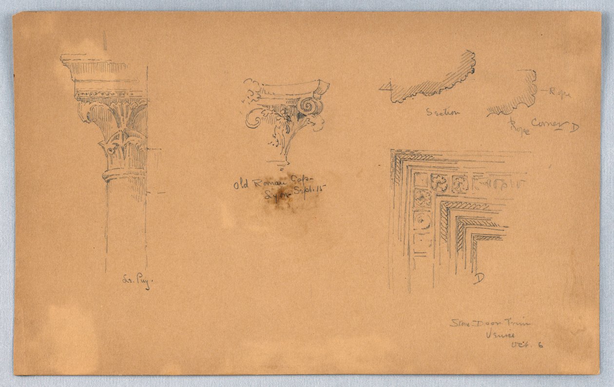 Arkitektoniske detaljer i Venezia av Arnold William Brunner