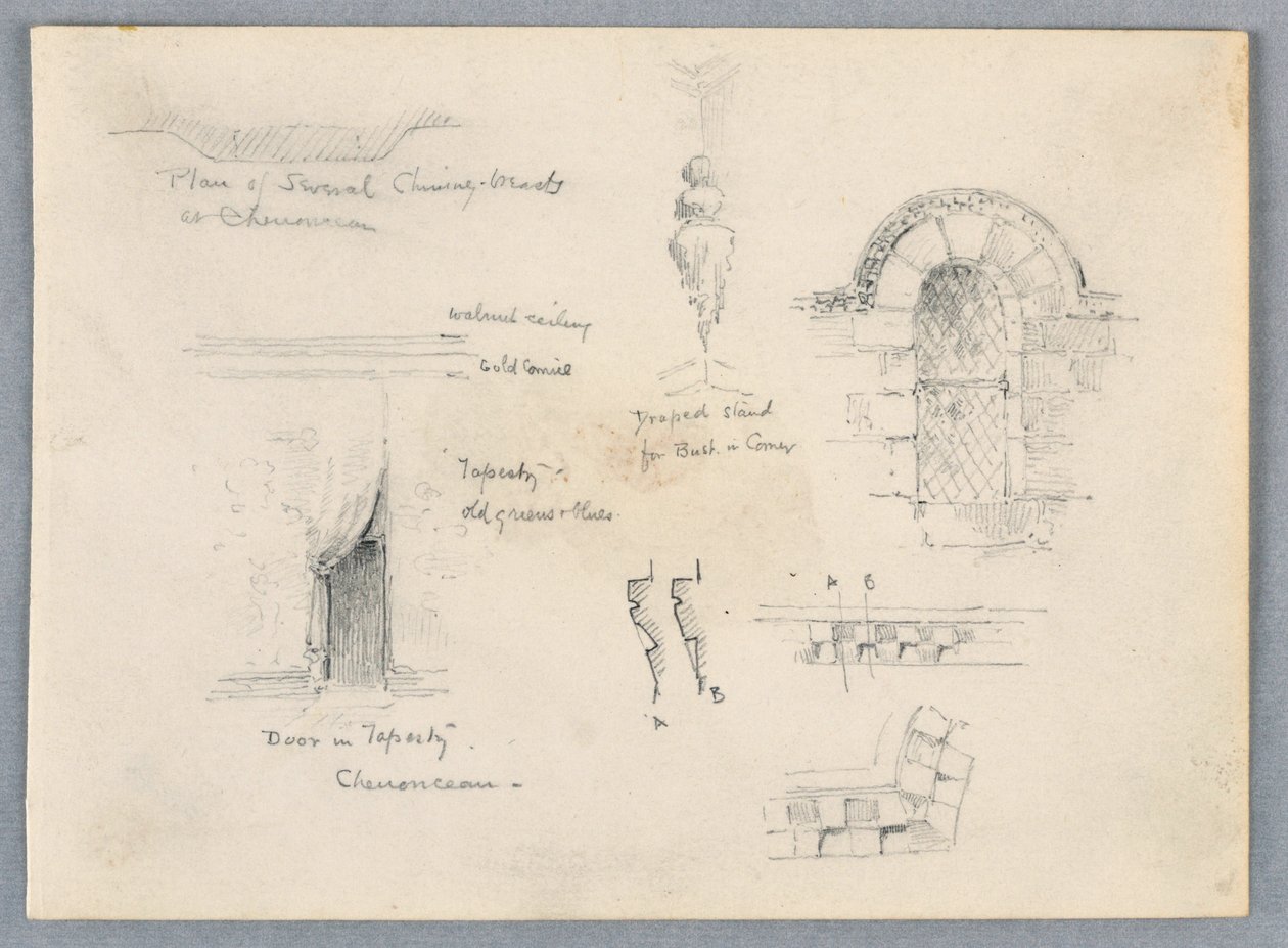 Arkitektoniske skisser fra Chenonceaux av Arnold William Brunner