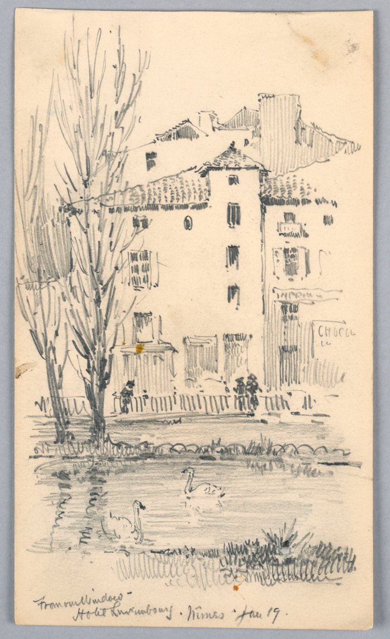 Hotel Luxembourg, Nîmes – fra vinduet vårt av Arnold William Brunner