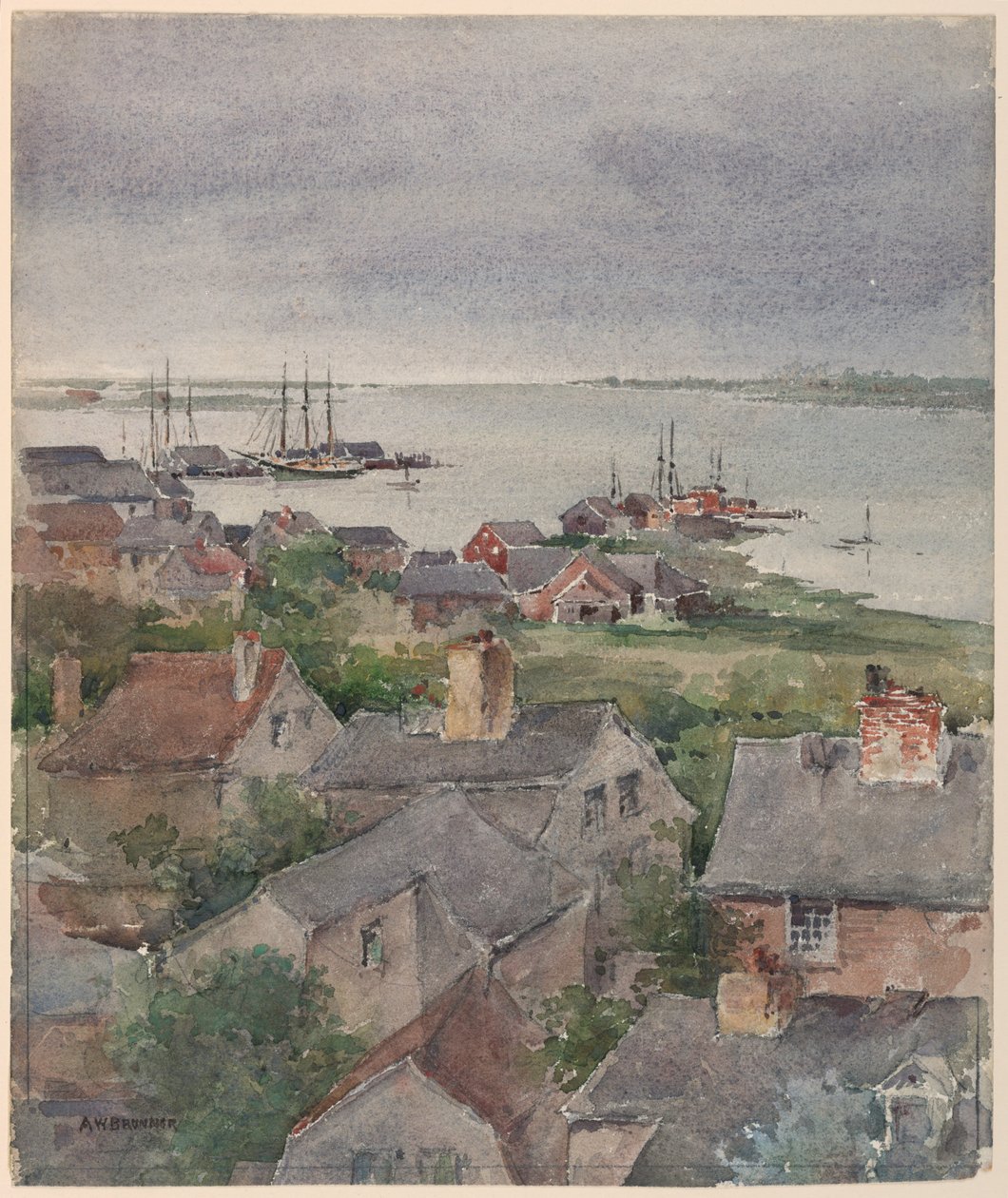 Hus ved bredden i Nantucket av Arnold William Brunner