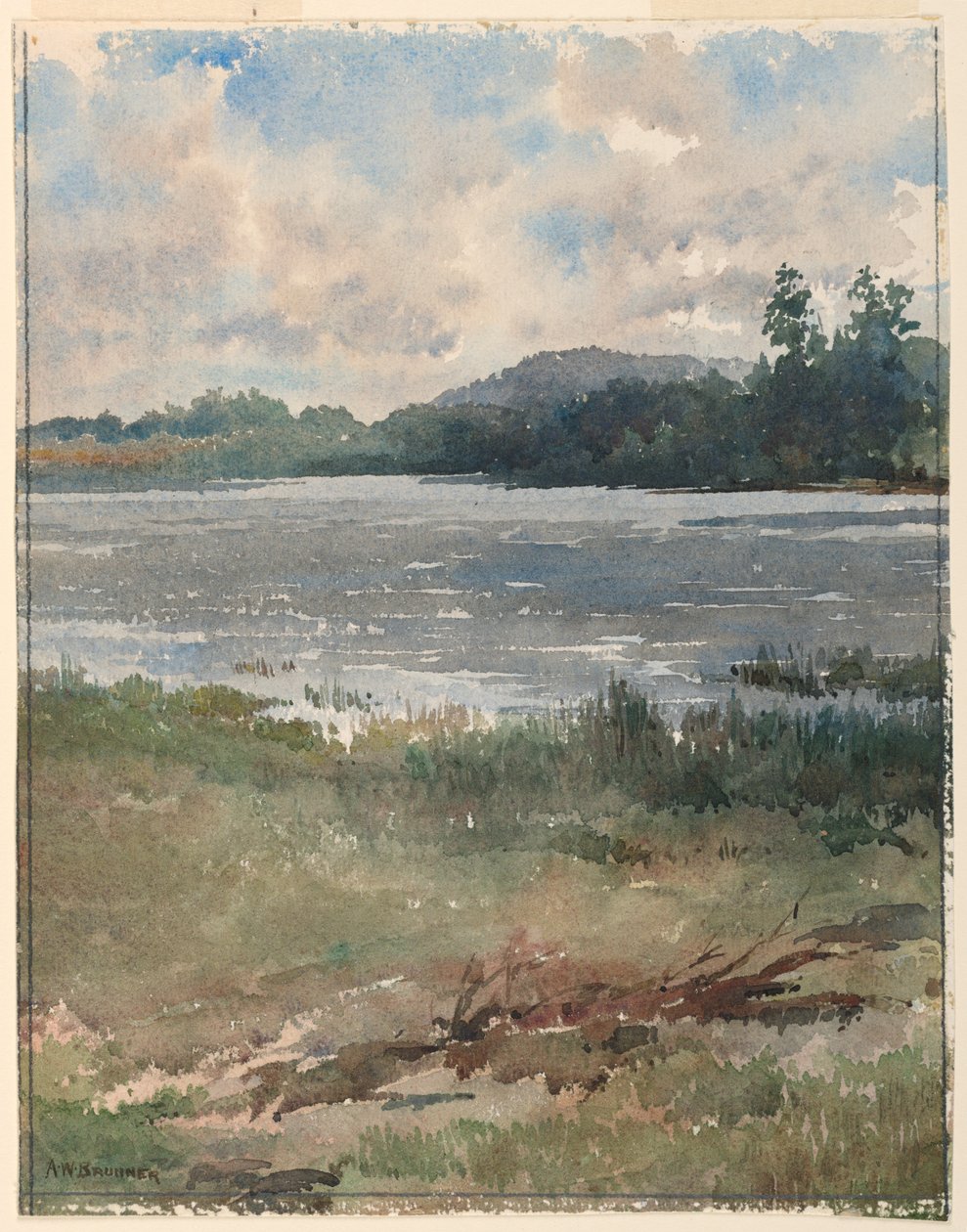 Lakeside landskap av Arnold William Brunner