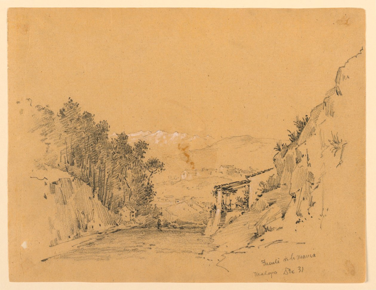 Fjellpass og landsby av Arnold William Brunner