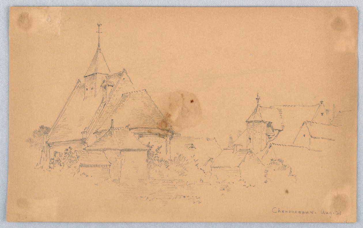 Skisse av Chenonceaux av Arnold William Brunner