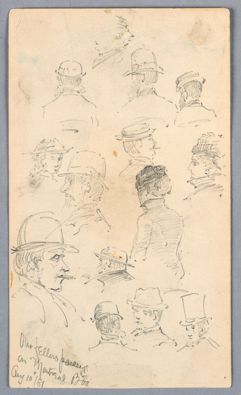 Skisser av mennesker på Montreal-båten av Arnold William Brunner