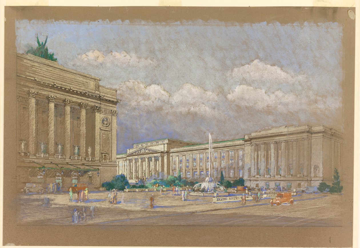 Studie for Proposed Music and Arts Center, New York, NY av Arnold William Brunner