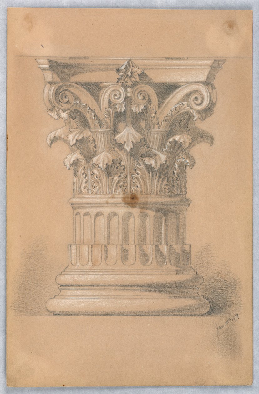 Studie av en hovedstad og base av Arnold William Brunner