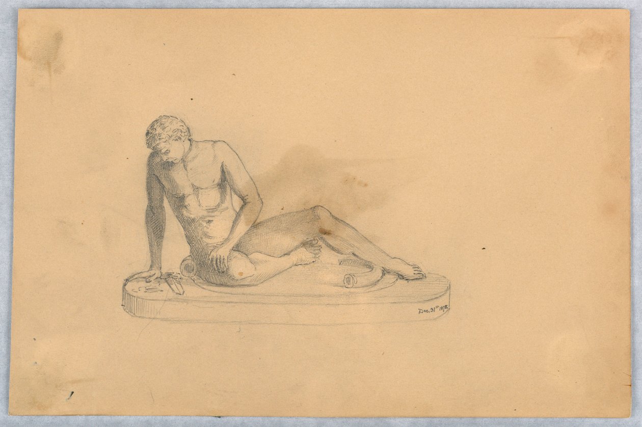 Studie av en statue eller rollebesetning av Arnold William Brunner