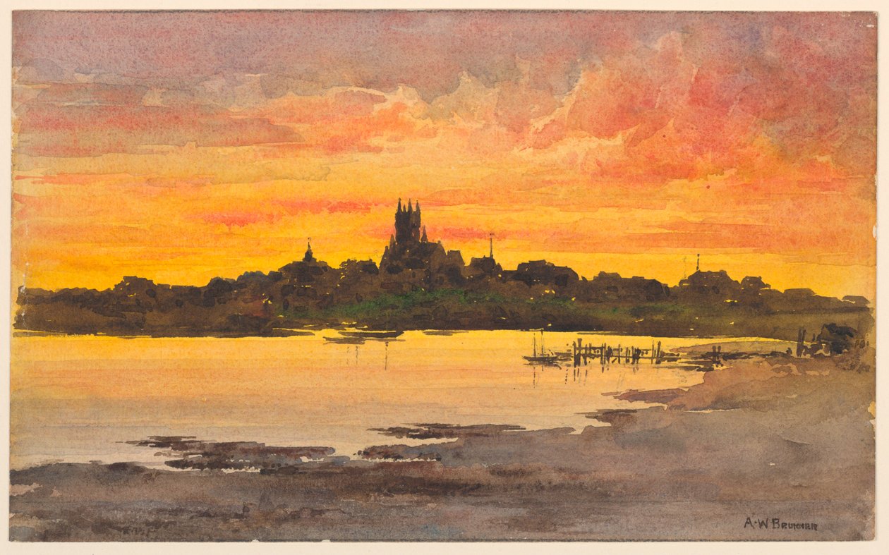 Solnedgang, Nantucket av Arnold William Brunner
