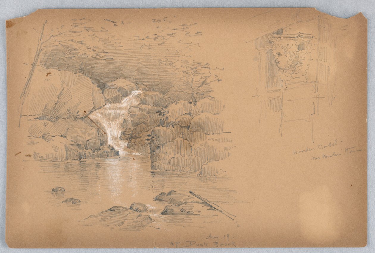 To skisser, Corbel og Waterfall av Arnold William Brunner