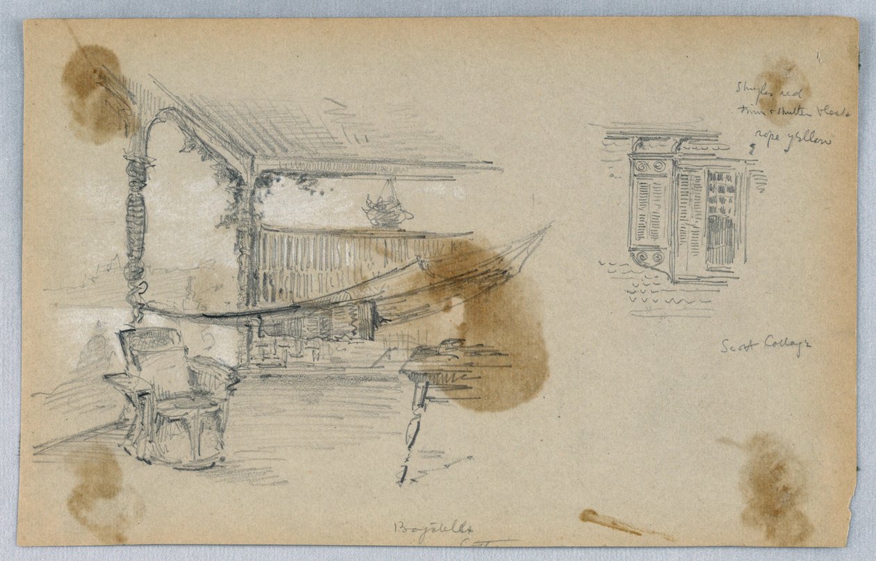 To skisser, Scott Cottage av Arnold William Brunner