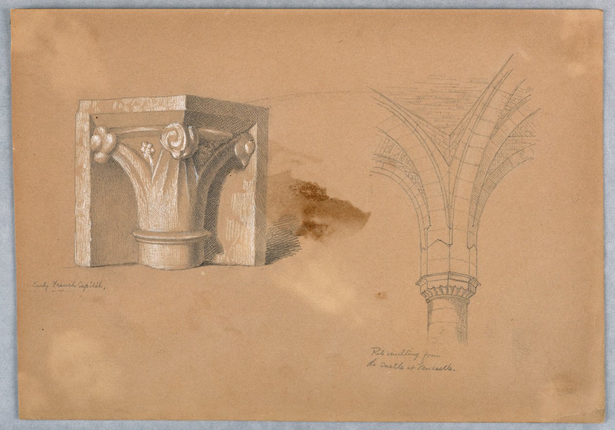 To studier av arkitektoniske detaljer av Arnold William Brunner
