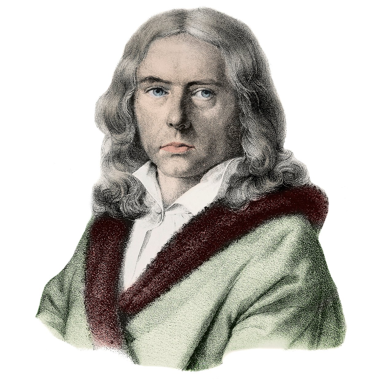 Portrett av Adelbert de Chamisso - Portrett av Adelbert von Chamisso (1781-1838), tysk forfatter av Arnold van Westerhout