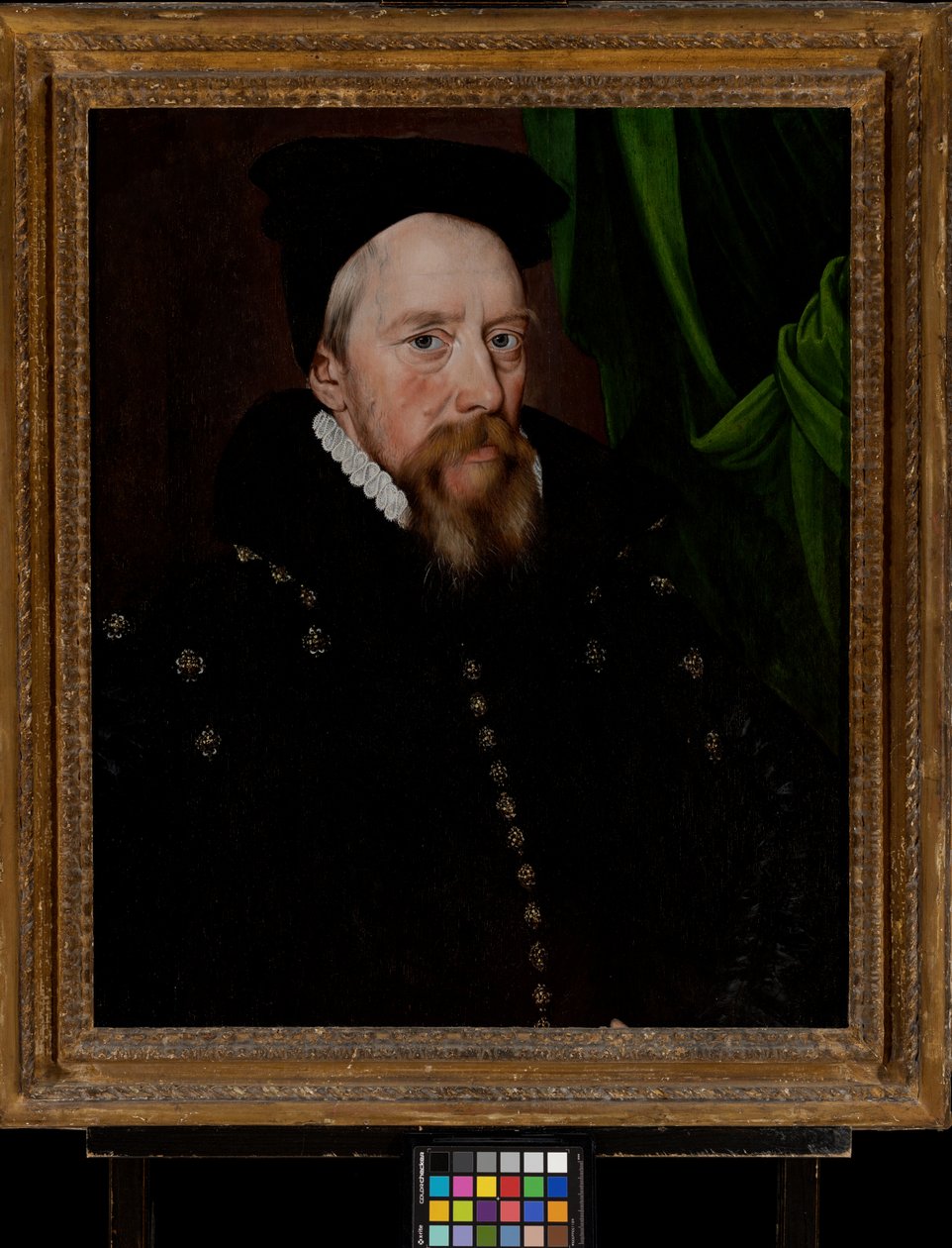 William Cecil, Lord Burghley (1520-1598), ca. 1575 (olje på panel) av Arnold von (by or after) Brounckhorst