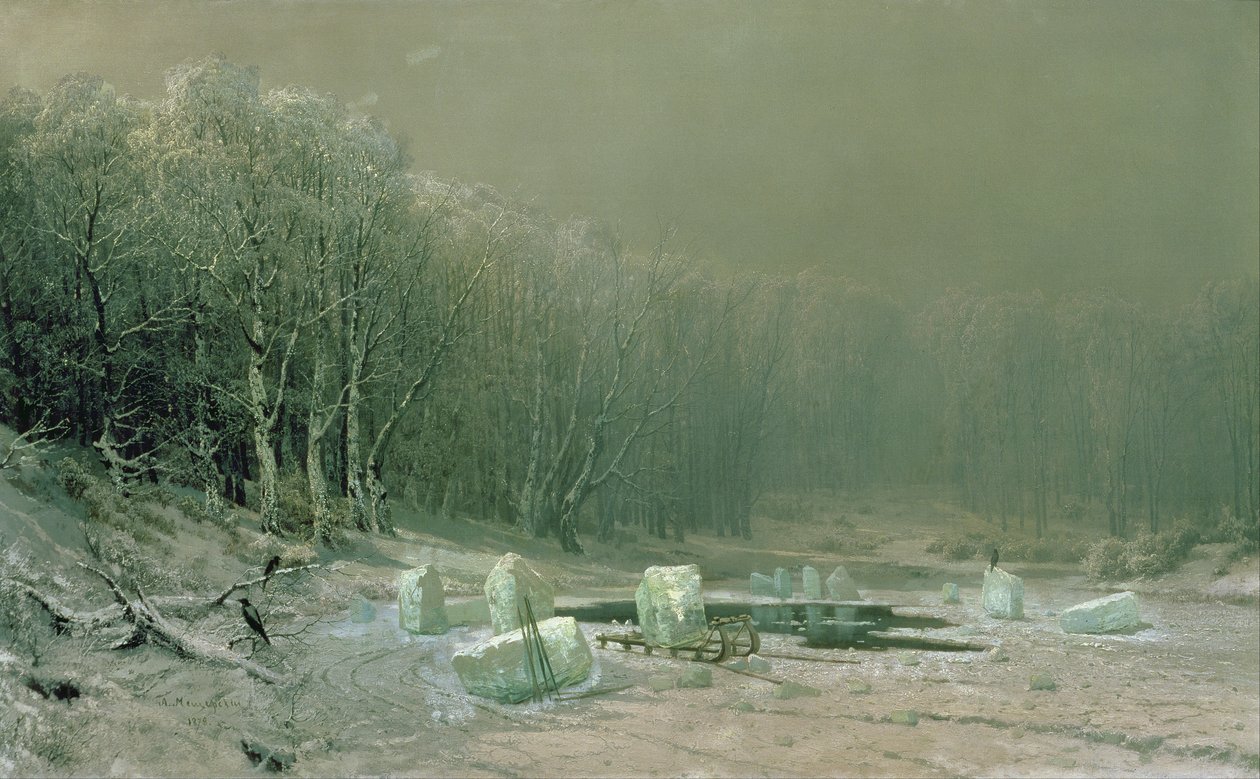Vinter, avlegging av is, 1878 av Arseniy Ivanovich Meshchersky